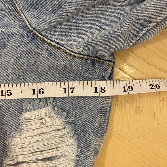 Mono B woman cropped Distressed Puffed Long sleeve Denim Jacket size Small - Picture 11 of 16